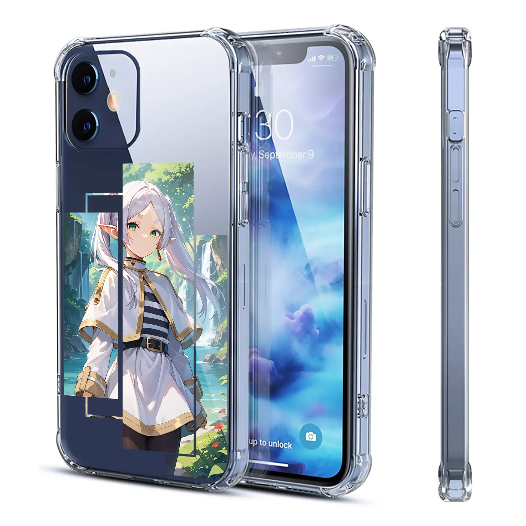 葬送のフリーレン（Frieren） グッズ,フリーレン（Frieren） - IPhone 12シリーズ対応 ・ 透明スマホケース ・ クリアソフトケース ・ TPU素材 ・ 耐衝撃 ・ 高密着 ・ 防汚 防指紋 ・ 簡単着脱